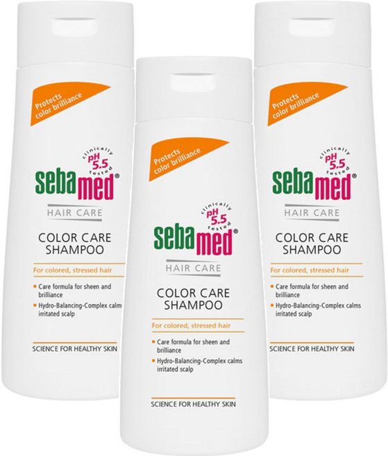 施巴 護色亮采洗髮乳 染燙受損或乾性頭皮適用, 400ml, 3瓶