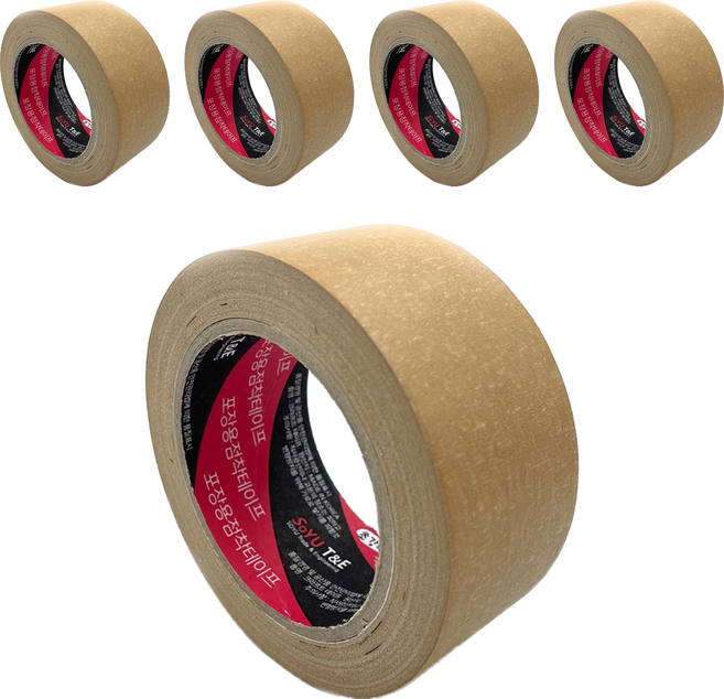 SoYU T&E 牛皮紙霧面封箱膠帶 40m, 5個, 牛皮紙色