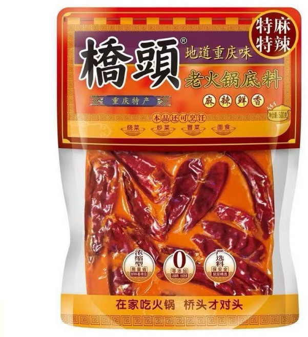 橋頭 特麻特辣老火鍋底料, 500g, 1包
