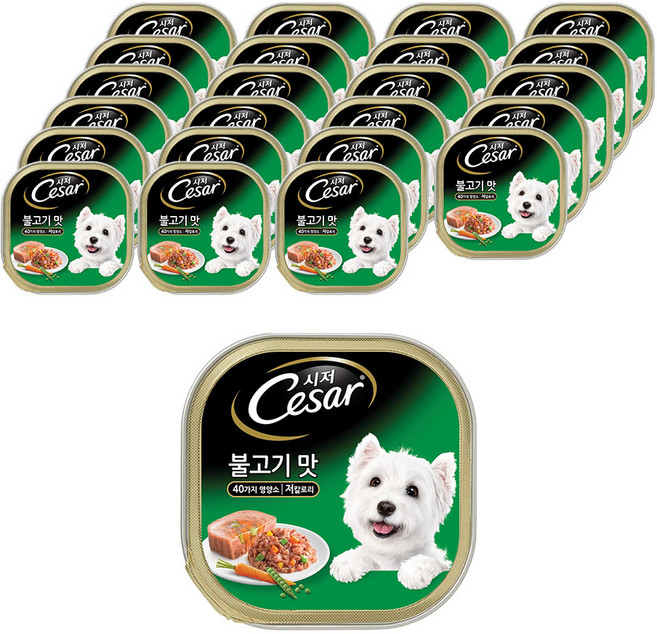 시저 1세이상 강아지 주식캔, 닭+소, 100g, 24개