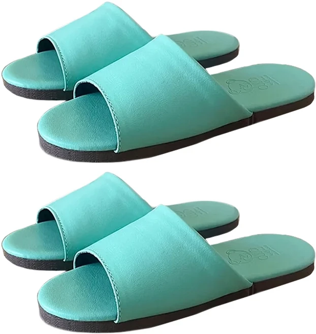 TAIWAN SLIPPER 台灣犀利趴 兒童簡約皮拖, 熊大綠, 2雙