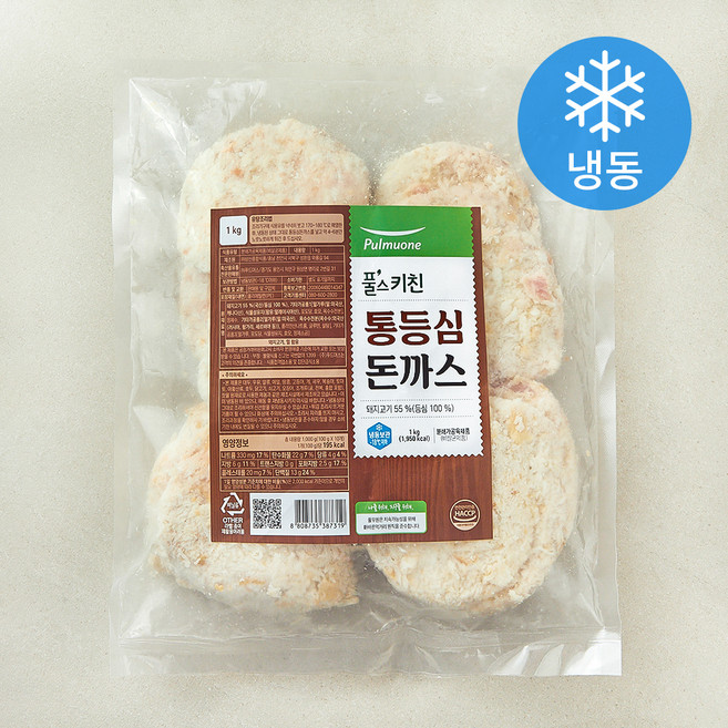 풀무원 통등심돈까스 (냉동), 1kg, 1개