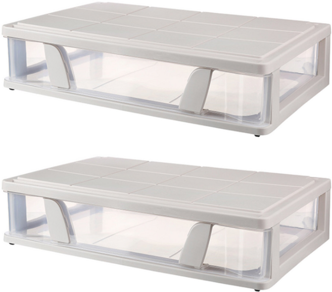 침대 밑 슬라이드 수납장, 혼합색상, 2개