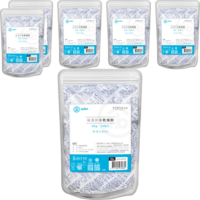 aibo 吸濕除霉 乾燥劑 台灣製 20包, 600g, 6袋