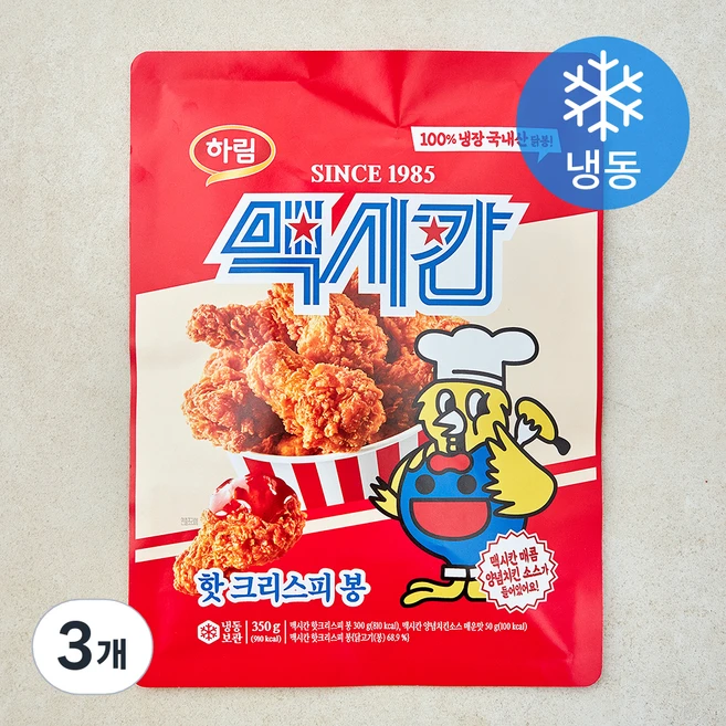 맥시칸 핫크리스피 봉 (냉동), 350g, 3개 - 쿠팡
