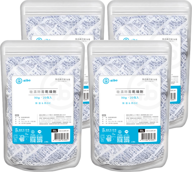 aibo 吸濕除霉 乾燥劑 台灣製 20包, 600g, 4袋
