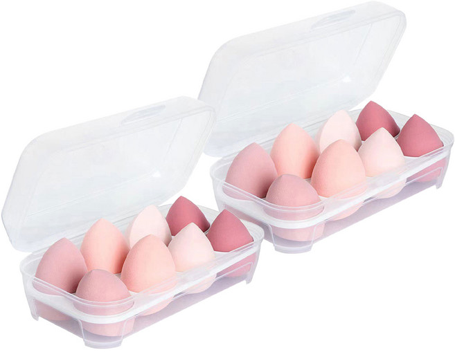 에이러블 B1754 메이크업 쿠션 퍼프 4종 x 2p + 케이스, 2세트, 핑크