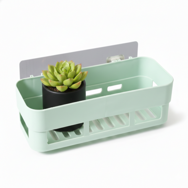 벨로나이트 욕실 멀티 무타공 직사각형 배수 선반, 북유럽 그린, 1개