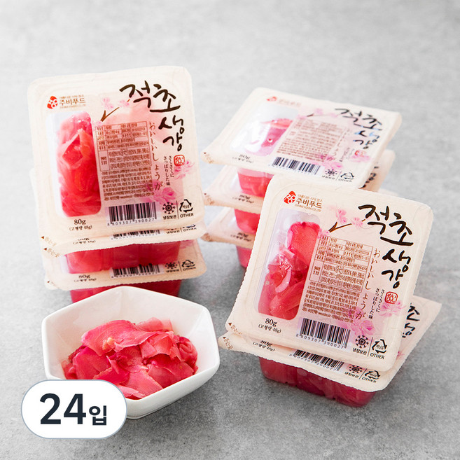 주비푸드 오이시 감초생강 적색, 80g, 24입