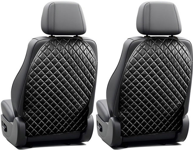 엑스핏 풀커버형 자동차 킥매트 등받이 보호 시트커버, 블랙, 2개
