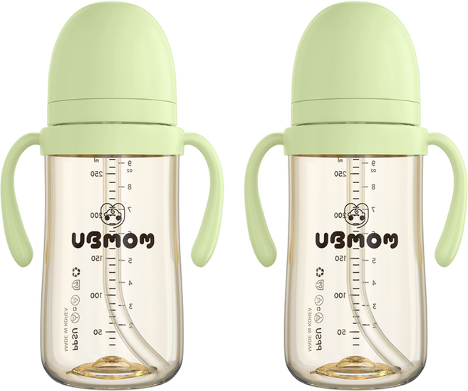 유비맘 시그니처 빨대컵, 280ml, 2개, 멜론