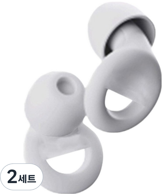 루네온 깔끔한 소음방지 수면 귀마개 흰색, 2세트, 2개입