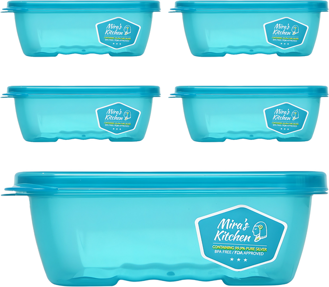 미라네주방 야채보관 밀폐 미라클통, 5개, 550ml