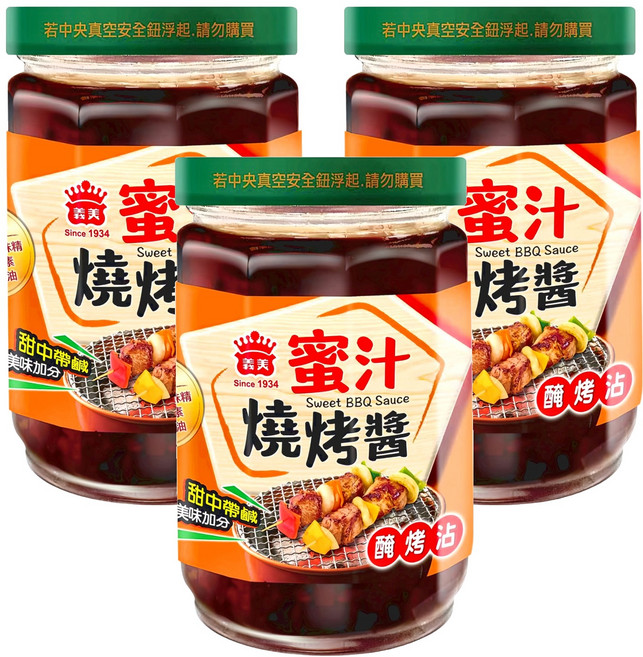 義美 蜜汁燒烤醬, 300g, 3罐