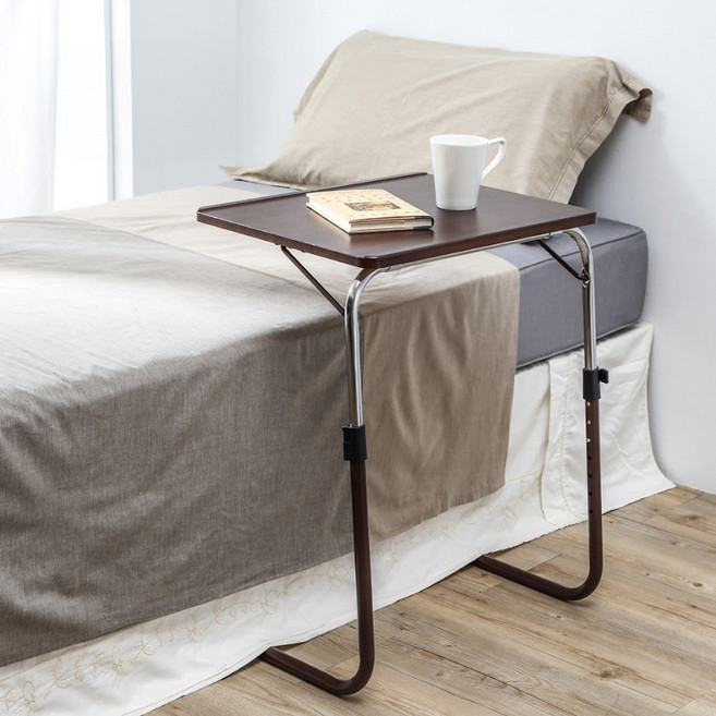 HomeMax 可調式折疊筆電邊桌, 深棕色