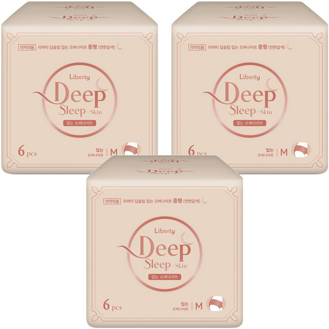 리버티오가네이처 딥슬립 입는 오버나이트 스킨, 중형, 6개입, 3세트