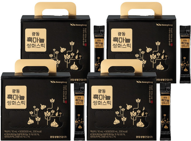 광동 흑마늘 쌍화스틱 50포, 500ml, 4개