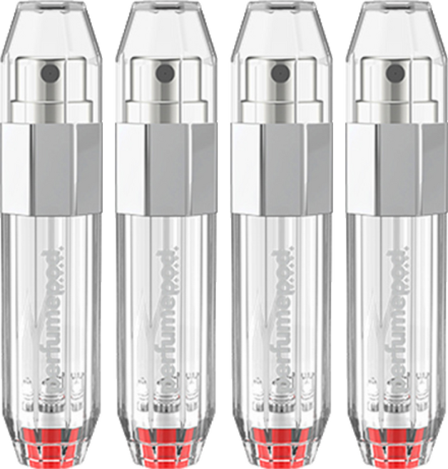 TRAVALO Perfume Pod 水晶按壓式補充便攜香水空瓶 5ml, 4個, 銀色