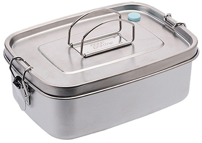 cook power 鍋寶 304不鏽鋼手提密扣便當盒 1.2L SSB-61100 308g 20 x 13.5 x 10cm, 銀色, 1個