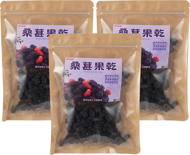 伊貝果然 桑葚果乾, 3個, 200g