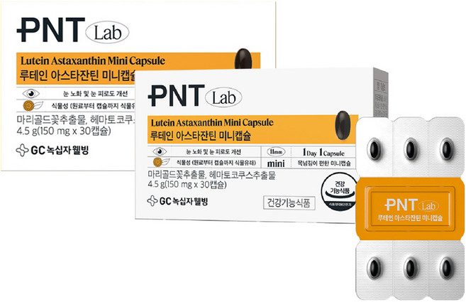 피엔티 GC녹십자웰빙 루테인 아스타잔틴 미니캡슐, 2개, 30정