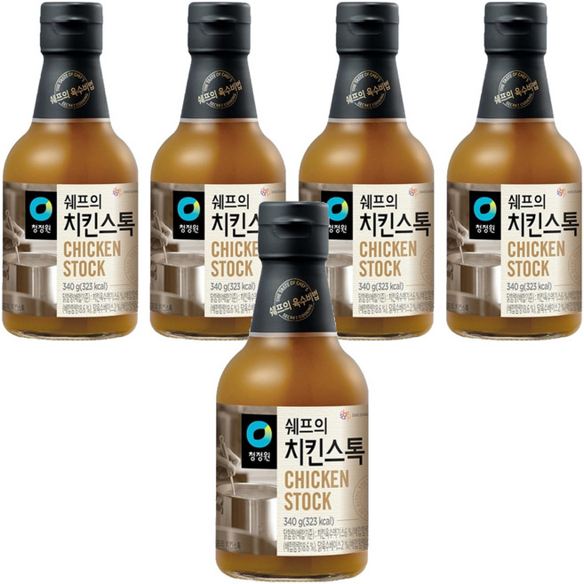 청정원 쉐프의 치킨스톡, 340g, 5개