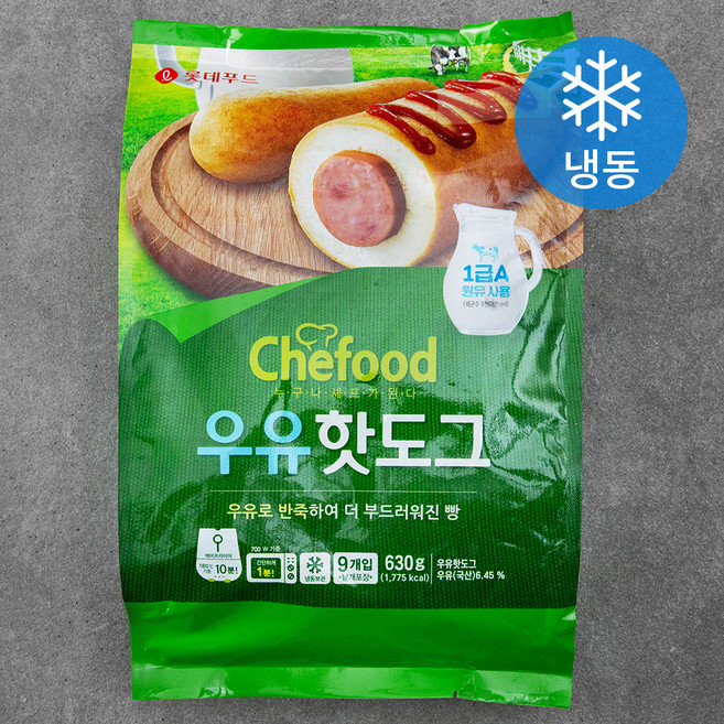 쉐푸드 우유핫도그 (냉동), 70g, 9개입, 1개