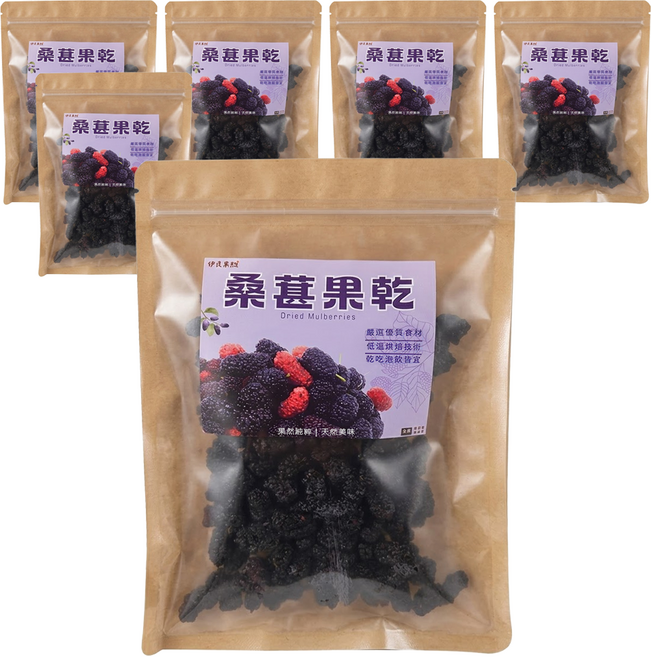 伊貝果然 桑葚果乾, 6個, 200g