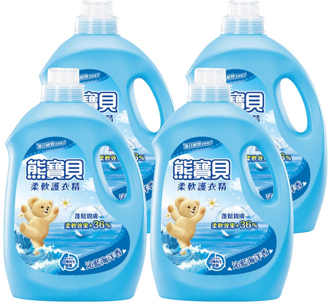 Snuggle 熊寶貝 柔軟護衣精 沁藍海洋香, 3.2L, 4桶