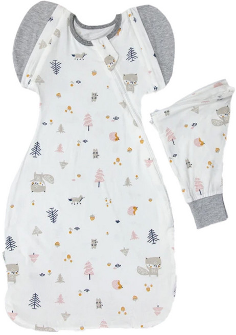 OhBabyLying 夏季輕薄款 可換袖成長包巾 XL