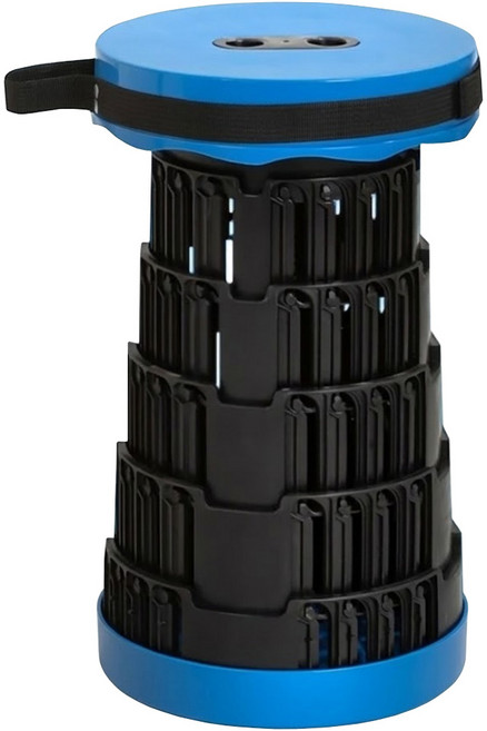 Skylife 伸縮折疊椅凳 IG013-02 直徑25 x 9~42cm, 藍色 + 黑色, 1個