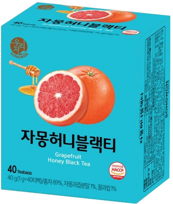 우리차 자몽허니 블랙티, 1g, 40개입, 1개