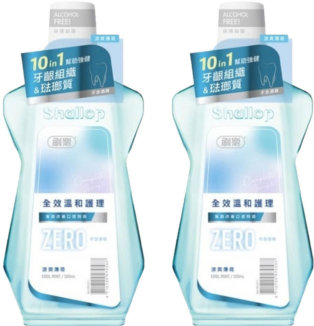 Shallop 刷樂 漱口水 涼爽薄荷, 2瓶, 500ml