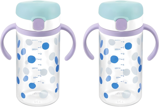 릿첼 AQ 외출용 드링킹 머그컵, 2개, 라이트블루, 200ml