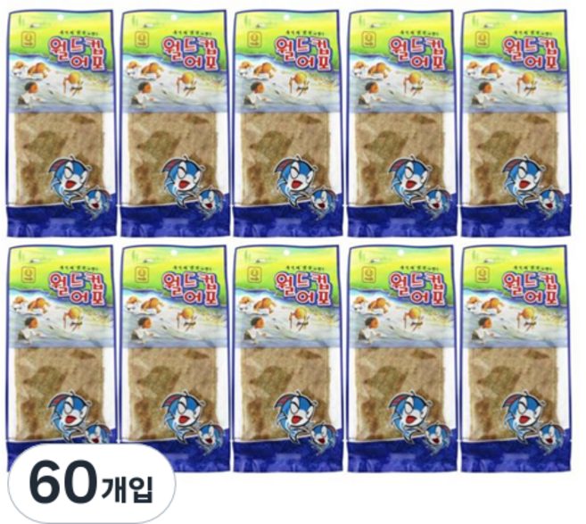 한진식품 추억의 옛날 그 맛 월드컵 어포, 24g, 60개