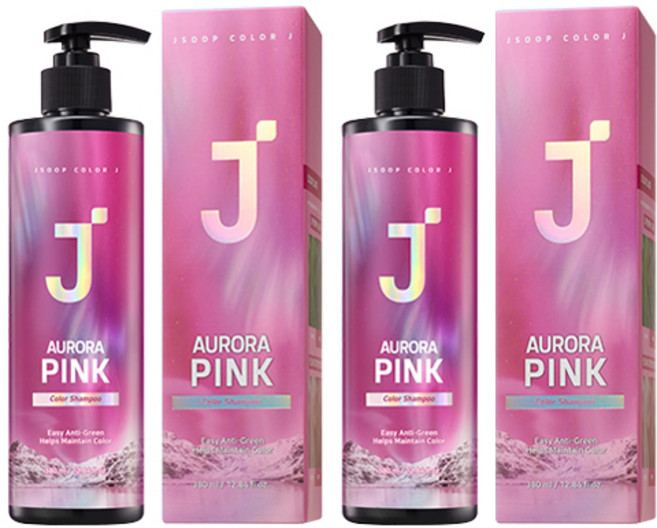 제이숲 컬러제이 오로라 보색 샴푸 핑크, 380ml, 2개