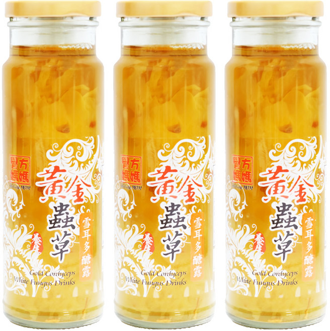 譽方媽媽 黃金蟲草雪耳多醣露, 230g, 3瓶