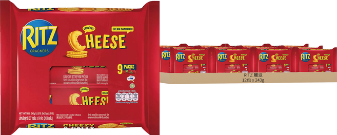RITZ 麗滋 三明治餅乾 起司口味 9包入, 243g, 12袋