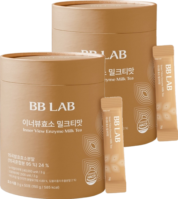 BB LAB 科研 15種穀物萃取酵素粉 奶茶口味 50條入, 2罐, 150g