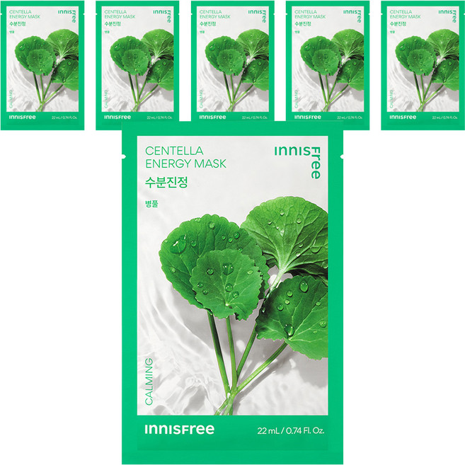 INNISFREE New 積雪草能量面膜 22ml, 1入, 6個
