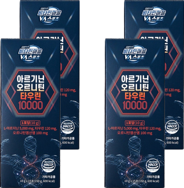 비타민마을 아르기닌 오르니틴 타우린 10000, 15회분, 4개