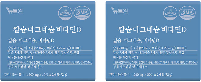 뉴트원 칼슘 마그네슘 비타민D 72g, 30정, 4개