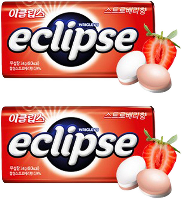 이클립스 스트로베리향 캔디, 34g, 2개