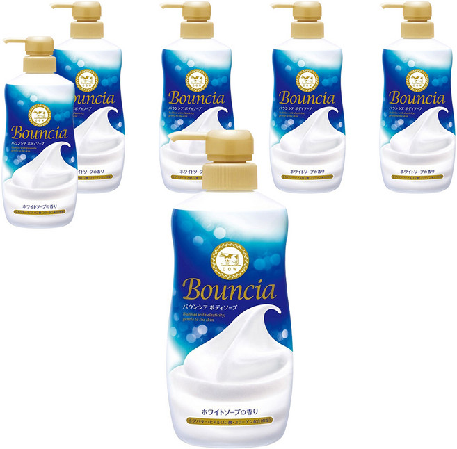 COW STYLE 牛乳石鹼 Bouncia 美肌滋潤沐浴乳 優雅花香, 480ml, 6瓶