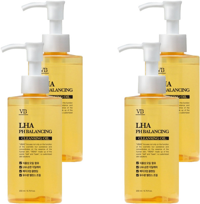VIBAS LHA 弱酸性平衡卸妝油, 200ml, 4個