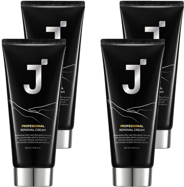 제이숲 프로페셔널 셀프 제모크림 바디용 그린티 향, 200ml, 4개