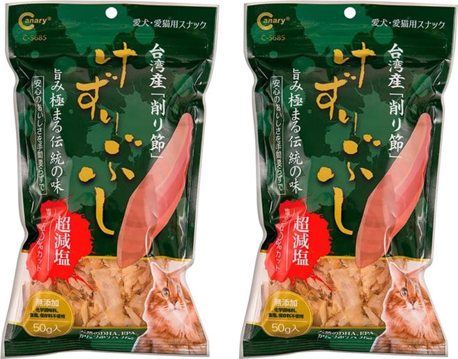Canary 遊食亭低鹽手刨 C-S685 貓用零食 墨綠, 2個, 50g, 鯖魚片