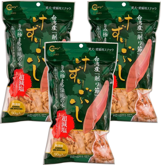 Canary 遊食亭低鹽手刨 C-S685 貓用零食 墨綠, 3個, 50g, 鯖魚片