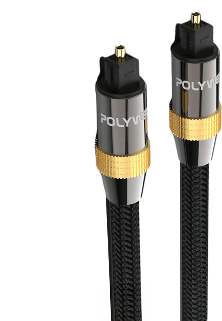 POLYWELL 寶利威爾 Toslink數位光纖線 公對公, 黑色, 1條, 2m