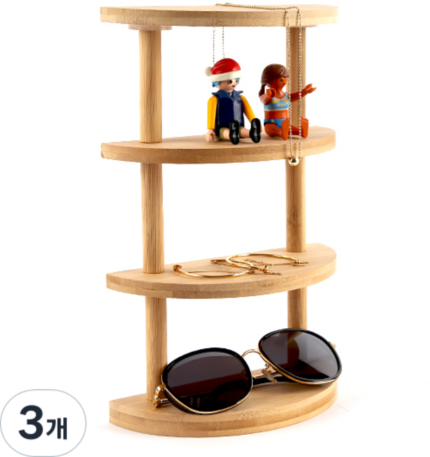 4단 대나무 반달 안경거치대 GC-W4, 3개